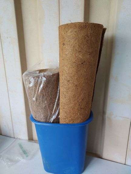 2 Rolls Plant Coconut Fibers in small Trash Can 14" Tall