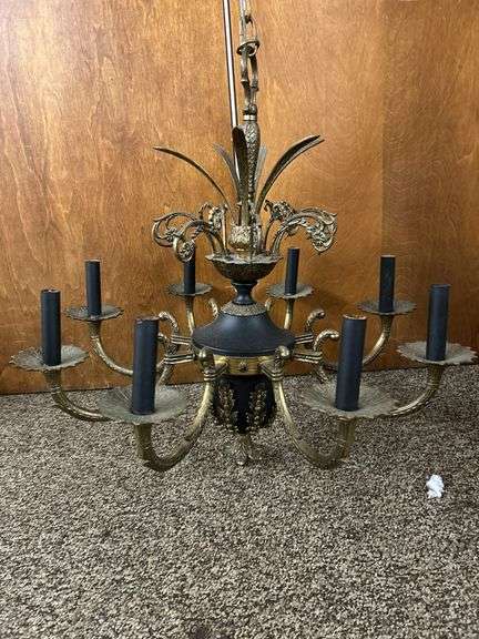 French Revival Brass Chandelier