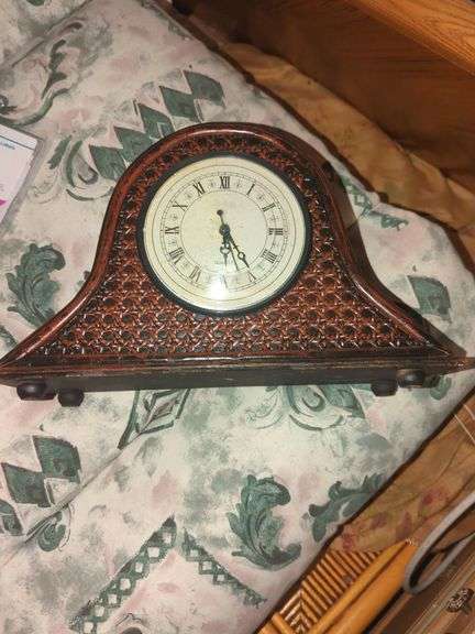 Wood and Cane Mantle Clock