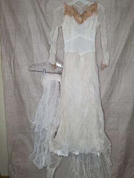 Antique Wedding Gown and Veil