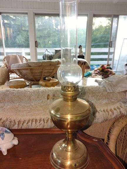 Vintage Brass Oil Lamp