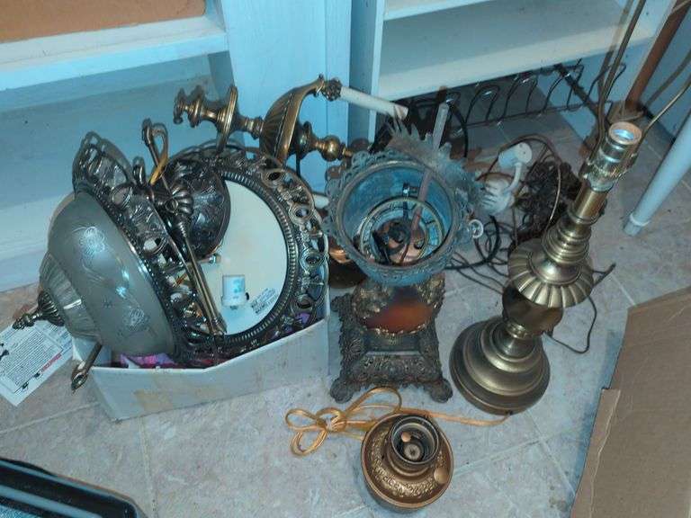 Collection of Various Lamp Pieces and Parts