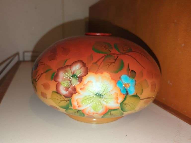 Vintage Hand Painted Glass Lamp Shade