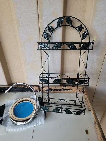 Travel Mirror & Metal Wall Rack 20.5" x 10.5" x 4"