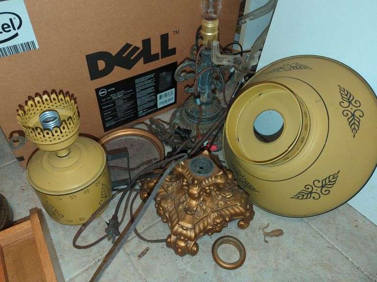 Vintage Yellow Tole Lamp, Lamp Base and More