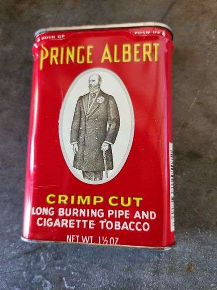 Vtg. Prince Albert Crimp Cut Tin