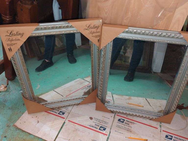 Pair of New Silver and Gilt Framed Wall Mirrors