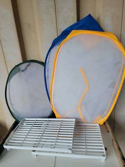 Closet Risers and 4 Collapsible Hampers