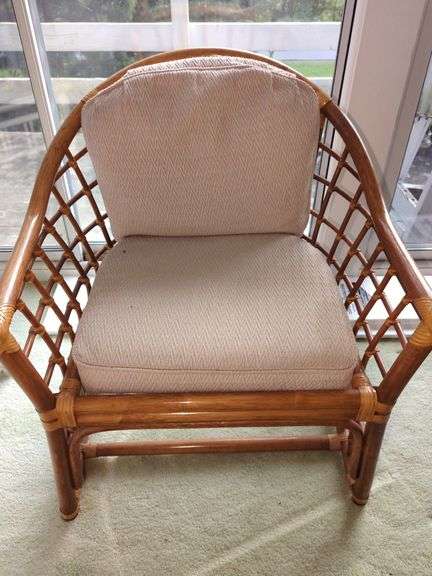 Mid Century Modern Rattan and Bentwood Arm Chair
