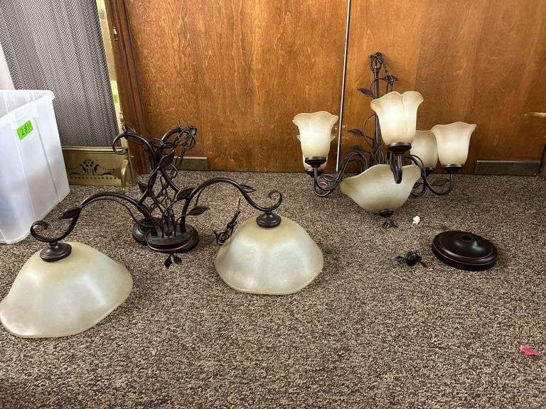 Matching Chandelier & Bar Light