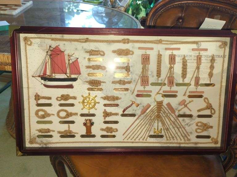 Nautical Themed Wall Decor Framed in Shadowbox