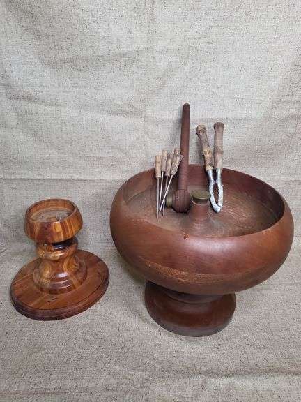 Vintage Wood Nut Bowl