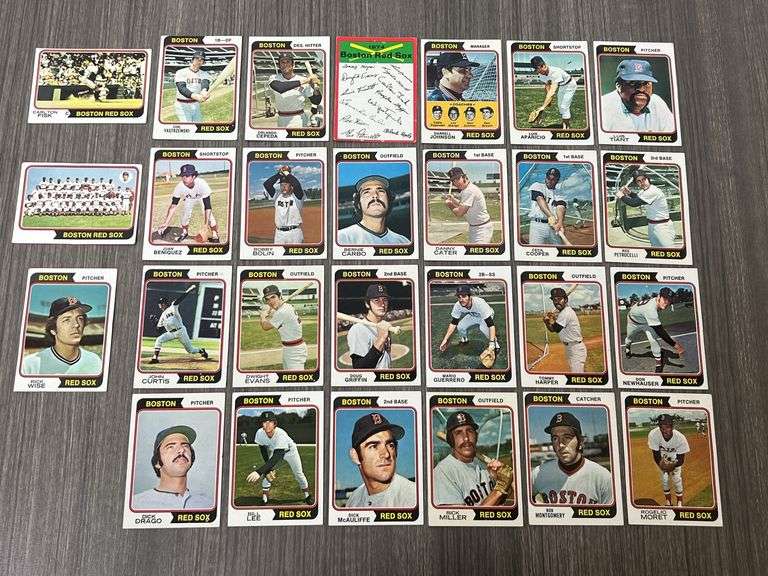 Boston Red Sox 1974 Topps Team Set