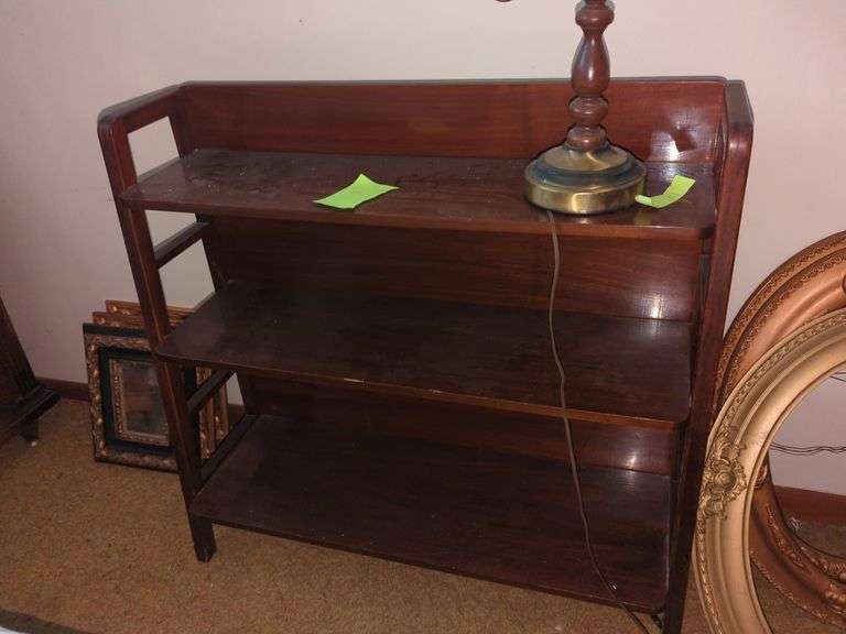Vintage Mahogany Open Bookshelf
