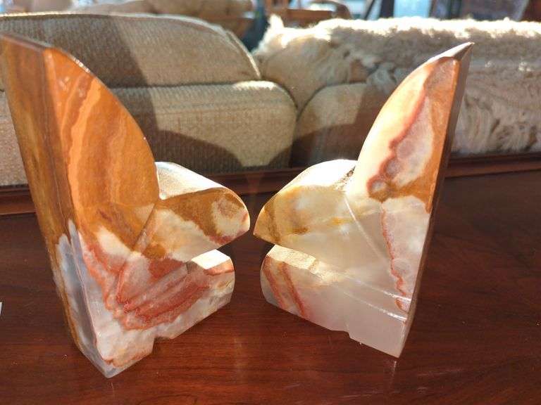 A Pair of Vintage Marble Bookends