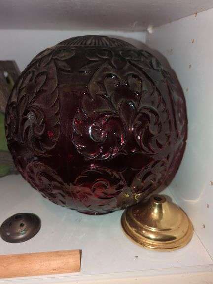 Ruby Glass Round Lampshade