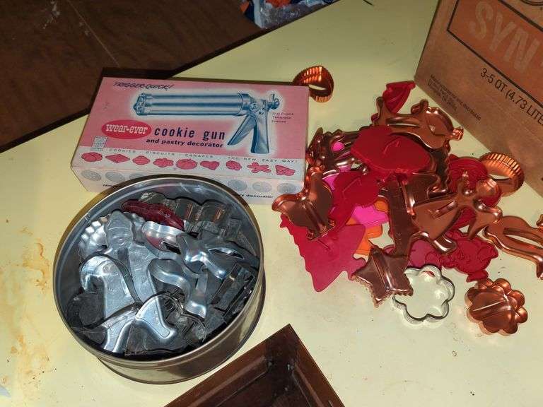 Vintage Copper and Aluminum Cookie Cutters and Pastry Decorator