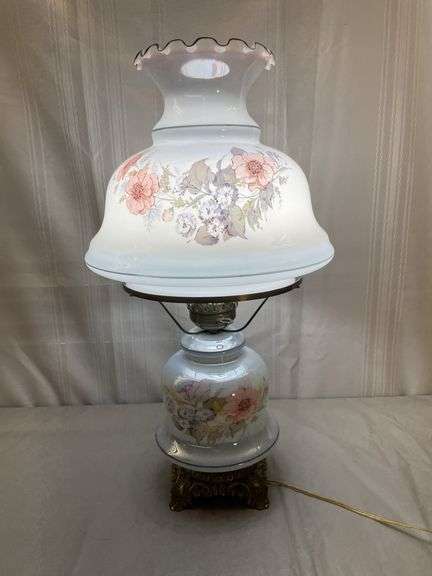 Hand Painted Hurricane Lamp