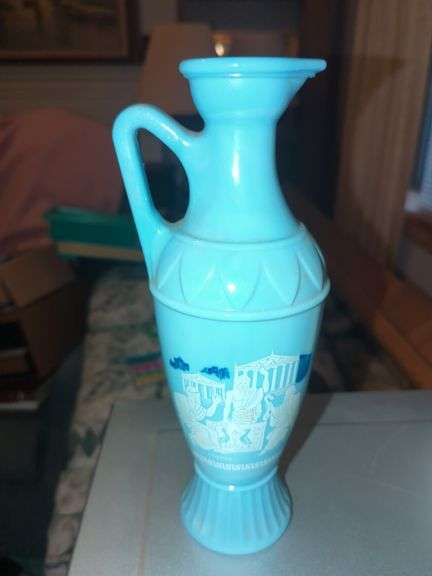 1960s Jim Beam Blue Milk Glass Decanter