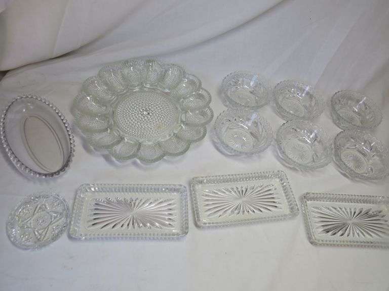 Egg Plate and Glassware