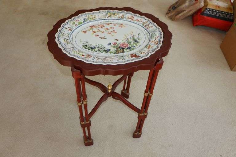 Franklin Mint End Table & Plate