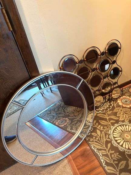 2 large contemporary wall mirrors