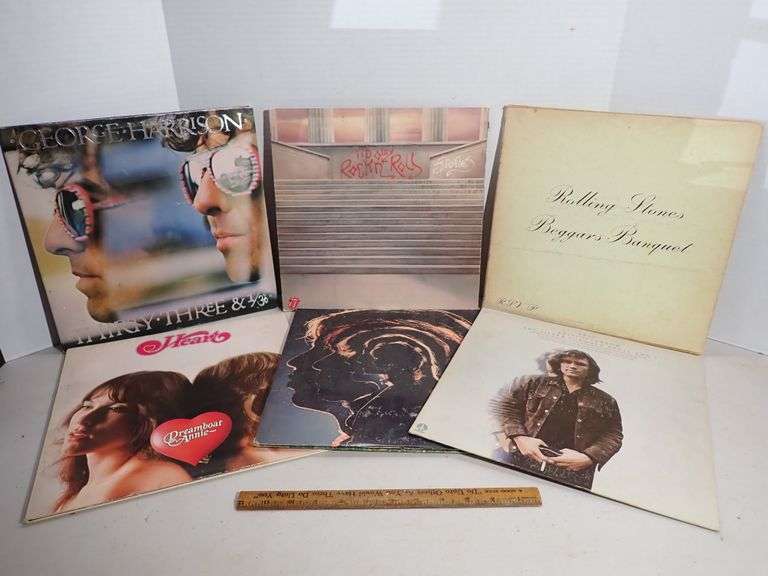 6 ROCK-n-ROLL Albums - George Harrison - Rolling Stones - Heart - Kris Kristofferson