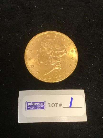 1895 $20 GOLD Liberty, AU-UNC