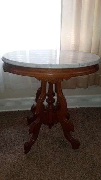 Marble Topped Eastlake Side Table