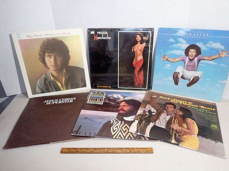 6 albums - Mac Davis Melissa Manchester Leo Sayer Jesus Christ Superstar Dan Fogelberg Herb Albert