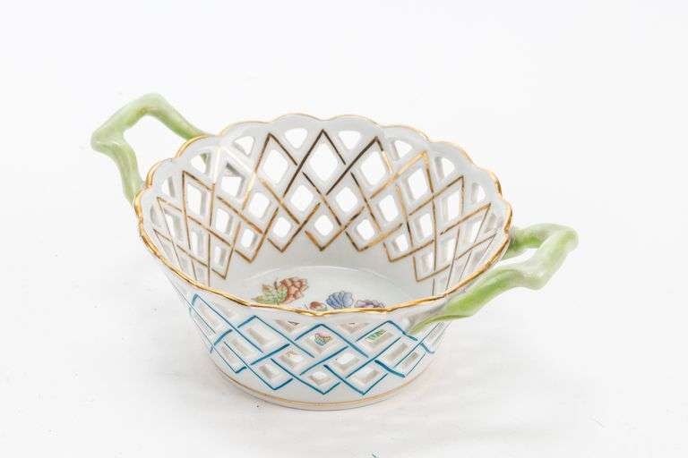Herend Hand-Painted Porcelain Lattice Dish