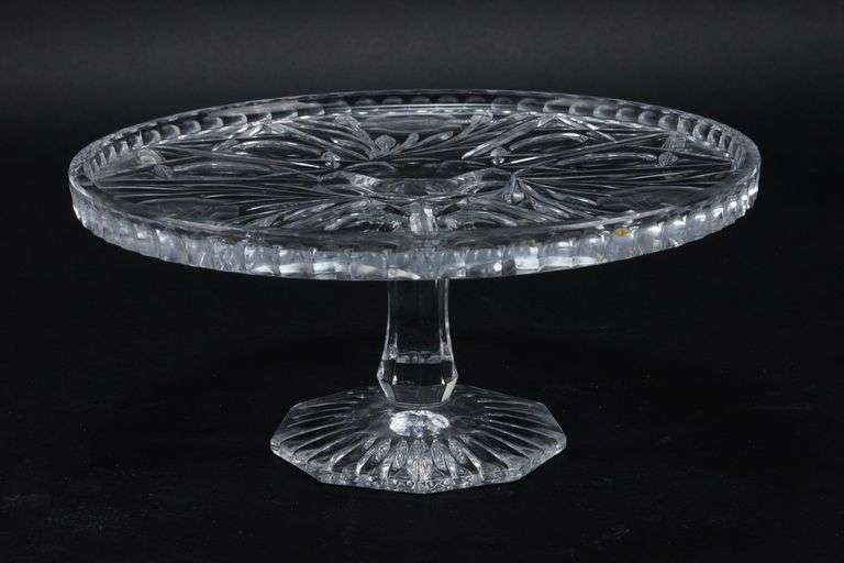 Beautiful Etched Glass Cake Plate