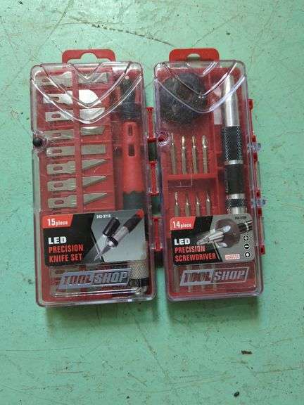 LED Precision Knife Set and Screwdriver Set with Case