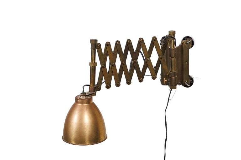 Vintage Accordian Style Brass Mounted Lamp