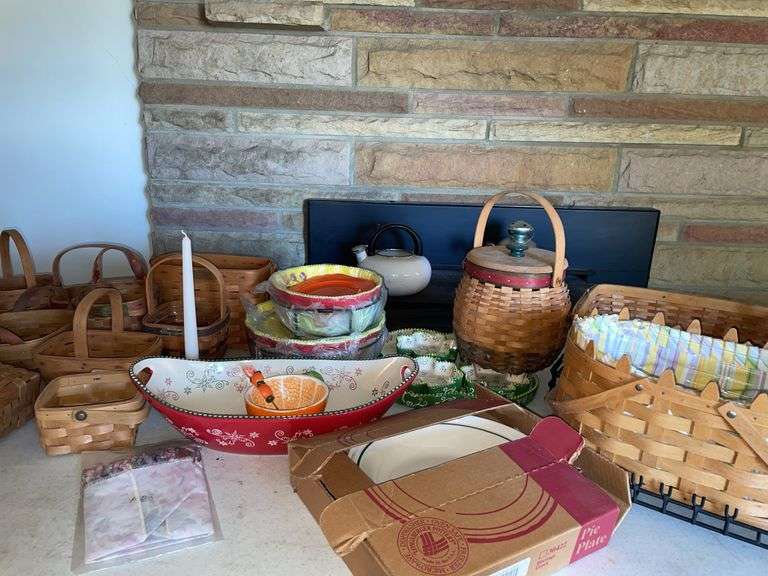 Longaberger baskets and ceramic are