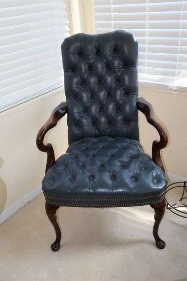 Blue Tuffed Arm Chair