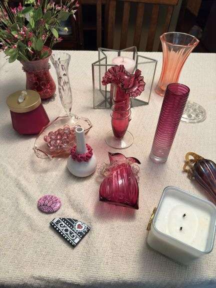 Pink decor-cranberry glass