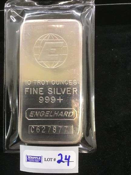 Engelhard ten troy ounce silver bar