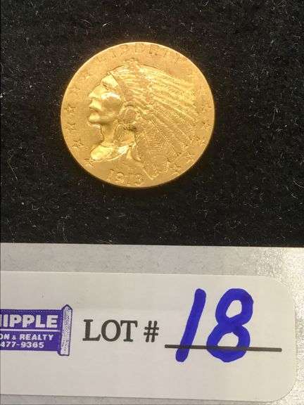 1913 2 1/2 Dollar GOLD INDIAN, XF