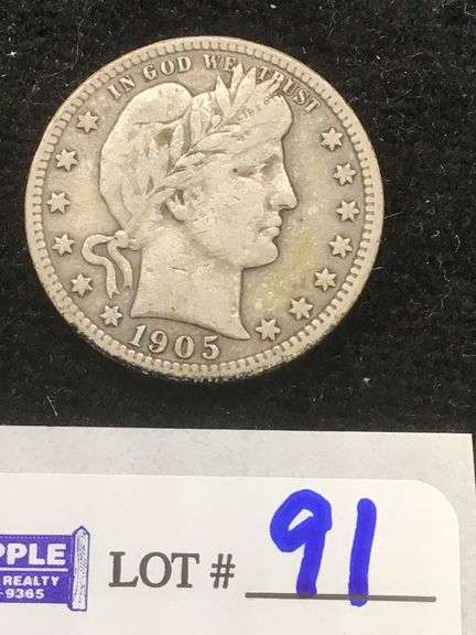 1905-S barber qtr. VF