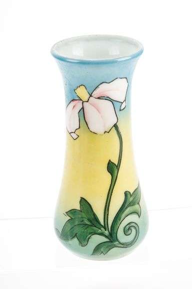 Vintage Hand-painted Vase with Orchid