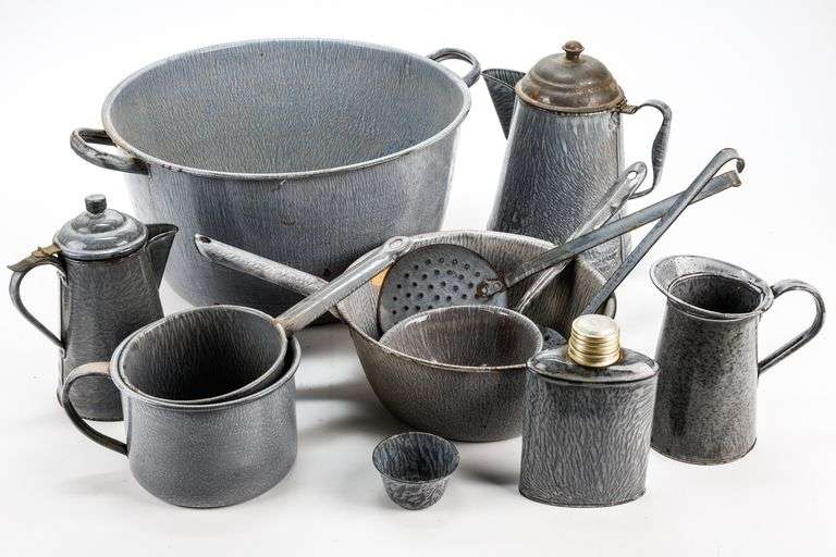 Large Collection of Enamelware