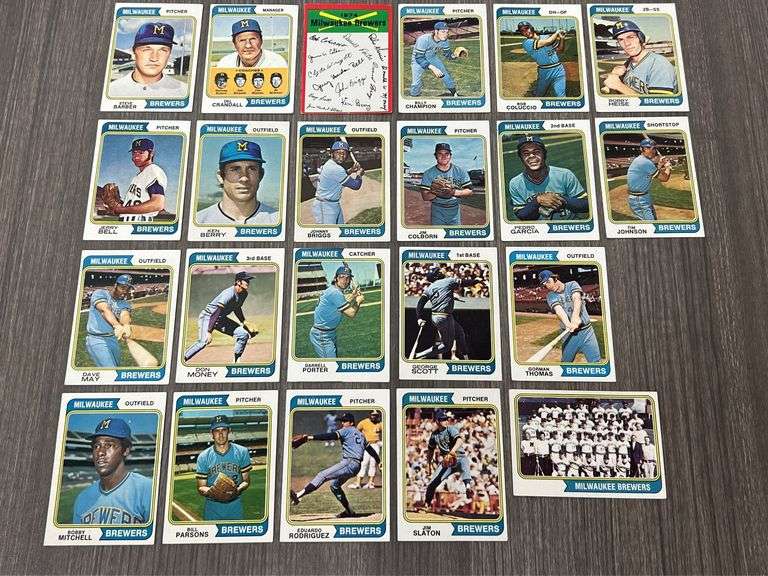Milwaukee Brewers 1974 Topps Team Set