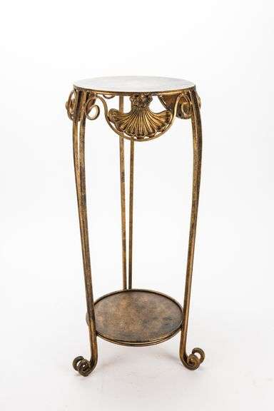 Contemporary Gold Metal Plant Stand