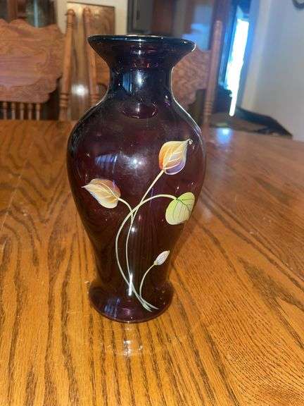 Fenton hand painted vase