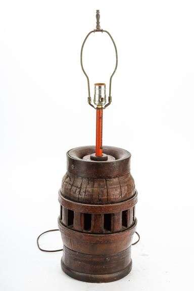 Antique Wagon Wheel Hub Converted to Lamp
