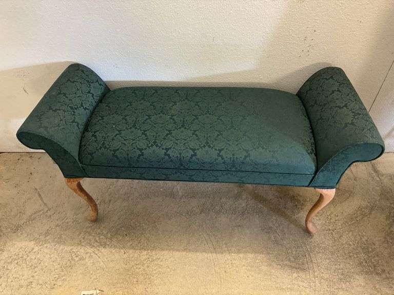 Green Floral Bench