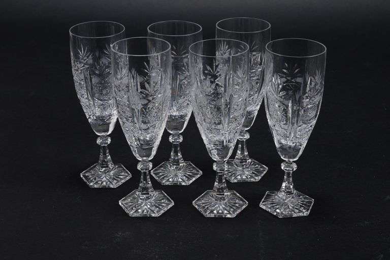 Vintage Riedel Cut Crystal Champagne Flutes