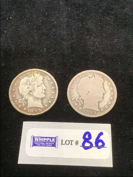 1899 and 1899-S barber qtrs. fine, good