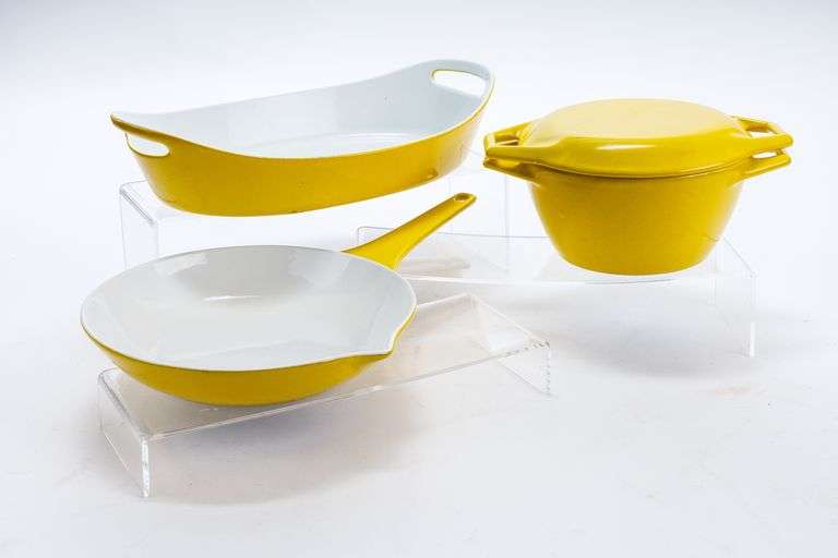 Vintage Yellow Copco Denmark Cast Iron Cookware